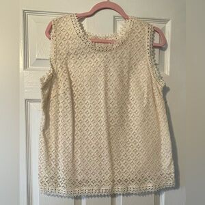 Merona Cream Lace Lined Sleeveless Blouse